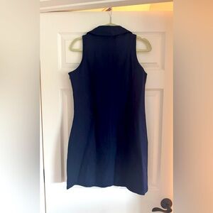 Boston Proper navy linen zip front size small